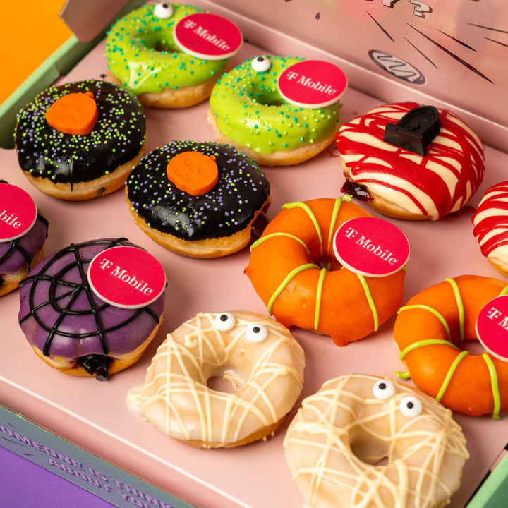 "Corporate Halloween" Mini-Donut Geschenkbox mit Logo (VG)