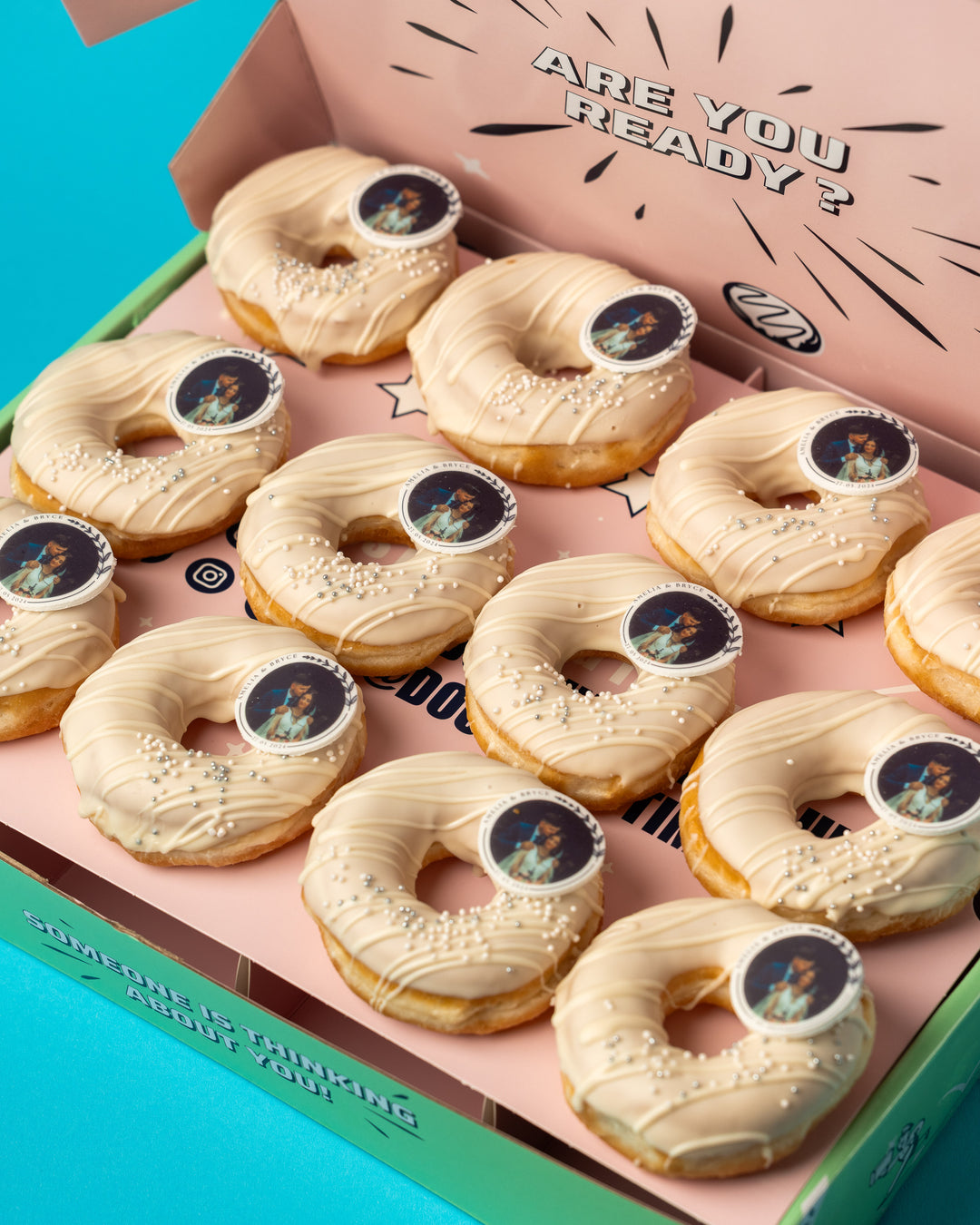 Boîte-cadeau Mini-Donut de mariage (végétalien)