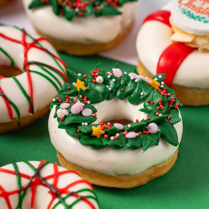 Weihnachten Officebox XL - 60 Mini-Donuts mit Logo